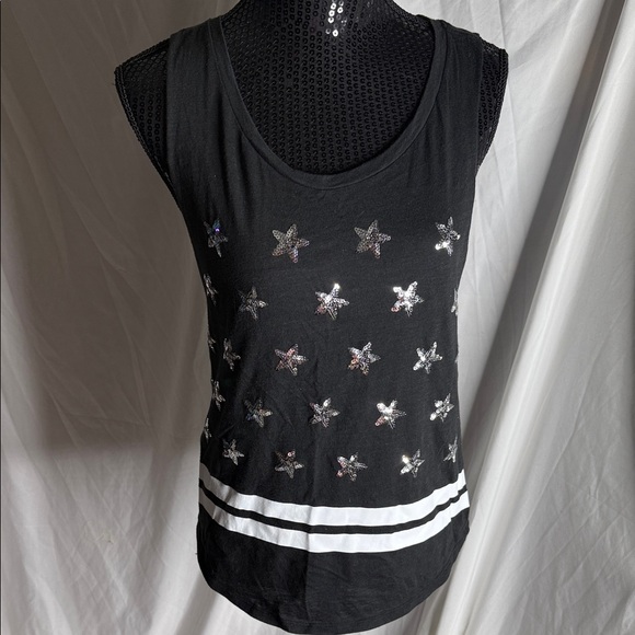 PINK Victoria's Secret Black and White Star Tank Top - Picture 1 of 3